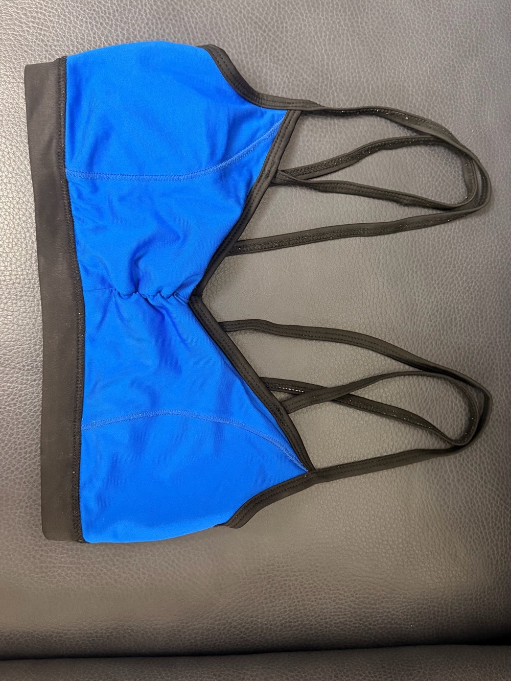 bebe sport Royal Blue Strappy activewear Top with Black Trim